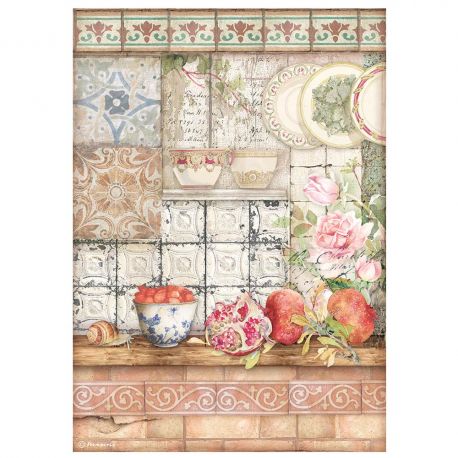 Papel de arroz Alta calidad A4 "Casa Granada Tiles"