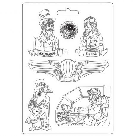 Molde para Mix Media A4 Sir Vagaond Aviator "Fly High" Stamperia