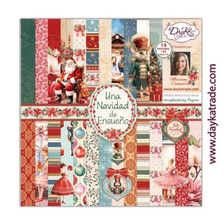 "UNA NAVIDAD DE ENSUEÑO" Bloc 14 Papeles + 35 Die Cuts - Dayka 30x30cm