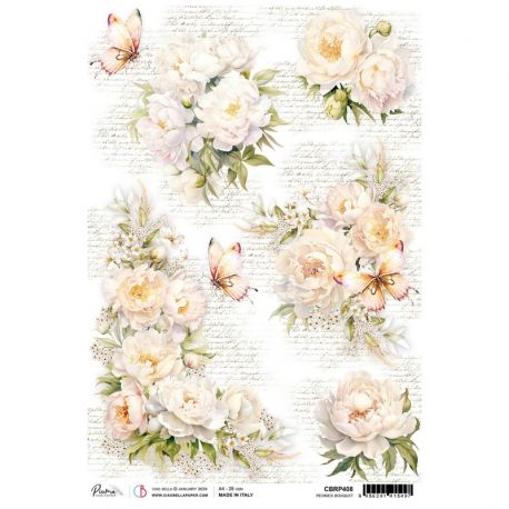 Papel de arroz liso blanco para manualidades de decoupage