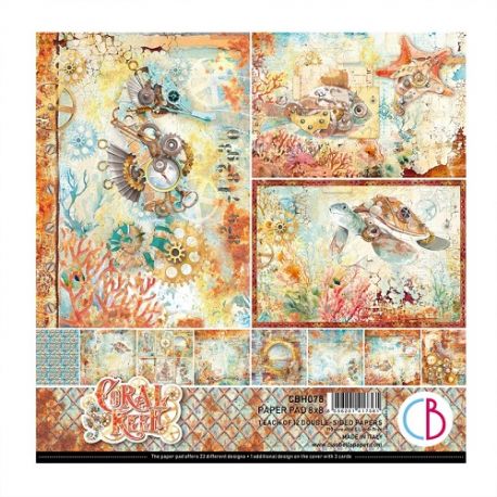 Set 12 papeles 8x8" Ciao Bella "CORAL REEF"