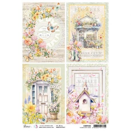 Papel de Arroz A4 Ciao Bella - FLOWER SHOP - Cards