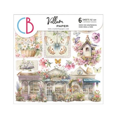 Vellum Fussy Cut FLOWER SHOP 6x6