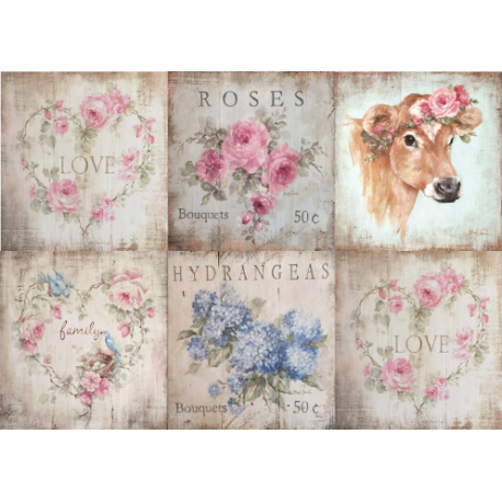 Lamina de seda 50x70 -  La Tiendita Shabby chic