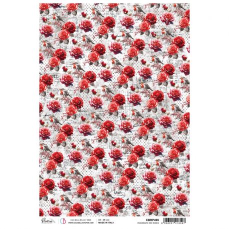 Papel de Arroz A4 Ciao Bella - Passionate Red Roses