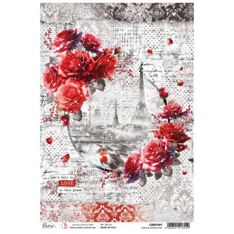 Papel de Arroz A4 Ciao Bella - Parisian Wonderland