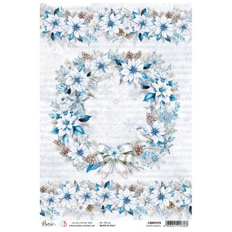 Papel de Arroz A4 Ciao Bella - Winter Wreath