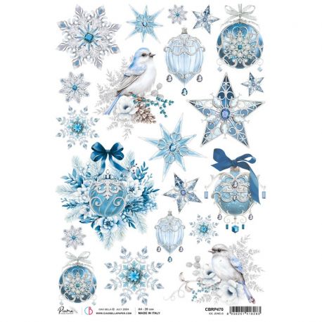 Papel de Arroz A4 Ciao Bella - Ice Jewels