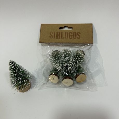 6 Arboles navideños Nevados pequeños - Sinlogos