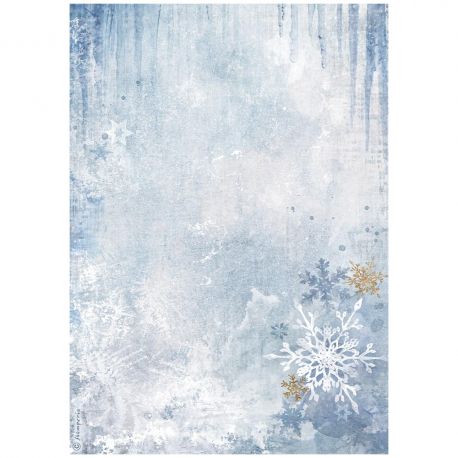 Papel de arroz A4 - DEWDROPS - "Copos nieve"