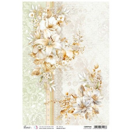 Papel de Arroz A4 Ciao Bella - LILIES IN VERSE