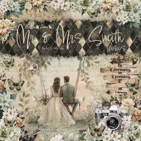 BELLALUNA "MR & MRS SMITH" BÁSICOS 12 PAPELES 12"X12"