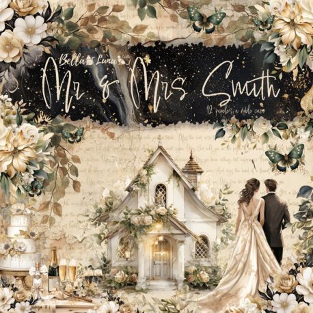 BELLALUNA "MR & MRS SMITH" COLECCIÓN 12 PAPELES 12"X12"