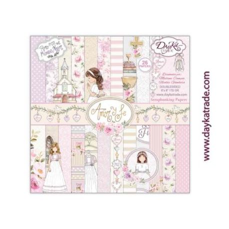 "AMOR Y FE" Bloc 26 Papeles - Dayka 20x20cm