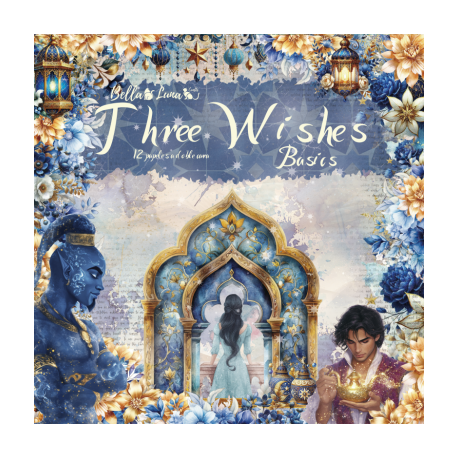 BELLALUNA "THREE WISHES" BÁSICOS 12 PAPELES 8"X8"