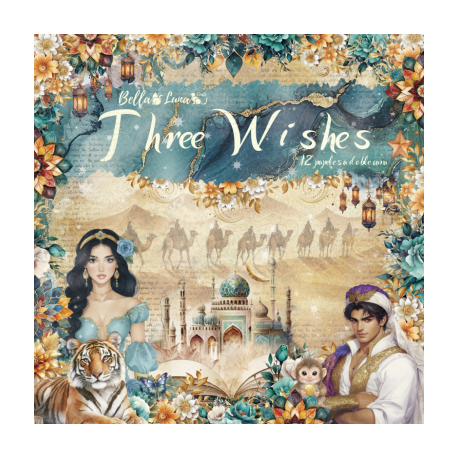 BELLALUNA "THREE WISHES" COLECCIÓN 12 PAPELES 8"X8"