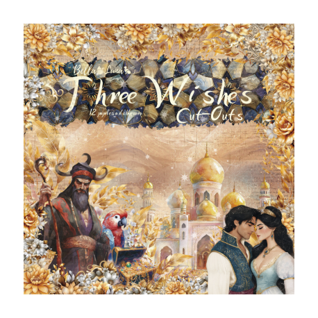 BELLALUNA "THREE WISHES" RECORTABLES 12 PAPELES 8"X8"