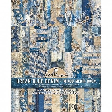 Mixed Media book URBAN BLUE DENIM A4