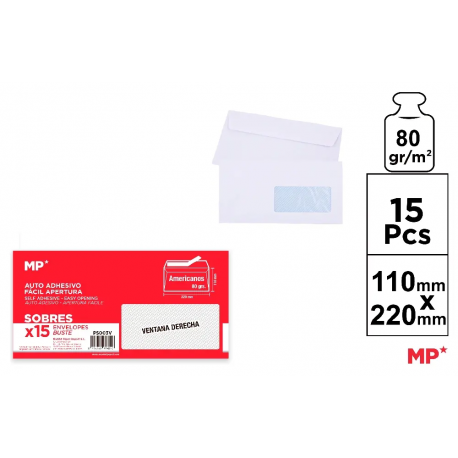SOBRE AMERICANO CON VENTANA - MP