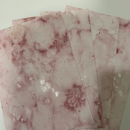 Set de 4 papeles teñidos Rosa