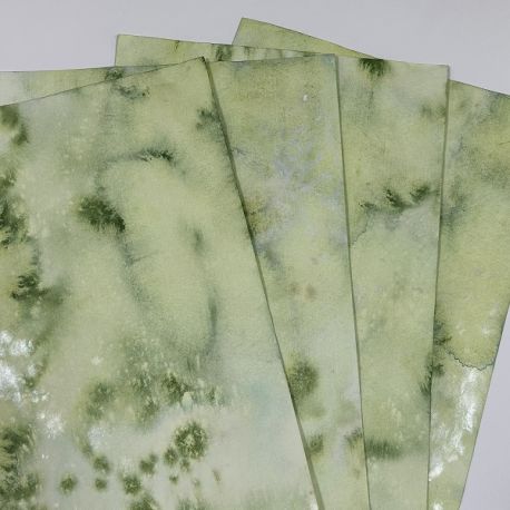 Set de 4 papeles teñidos Verde