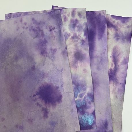 Set de 4 papeles teñidos Lila