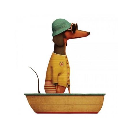 Transfer 24x23cm DOGGY BOAT