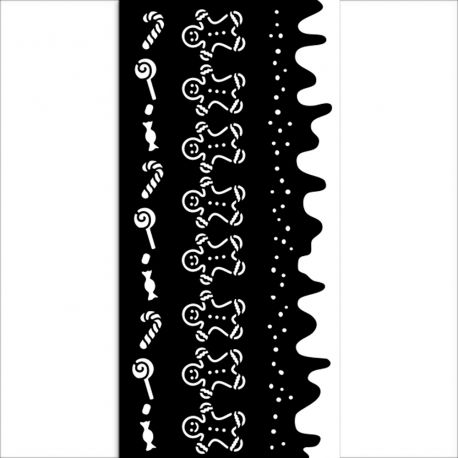 Stencil Stamperia 12x25cm - CANDY CHRISTMAS