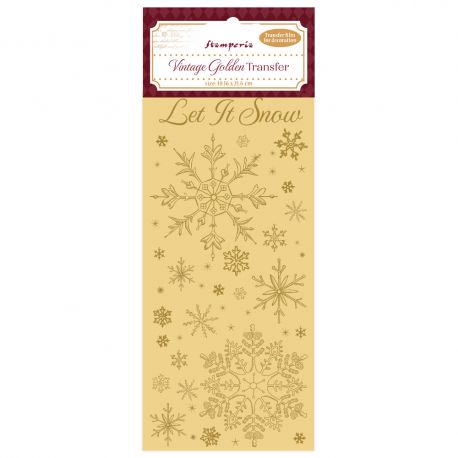 Vintage Golden Transfer - let it snow