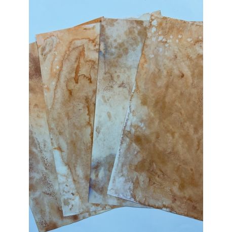 Set de 4 papeles teñidos Naranja