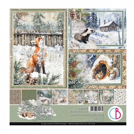 Set 12 papeles 8x8" Ciao Bella "FOREST TALES"