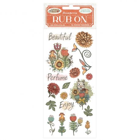 Tim Rub-On 10x21.6cm - FURRY FRIENDS FLOWERS