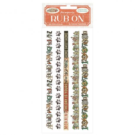 Tim Rub-On 10x21.6cm - FURRY FRIENDS STRIPES