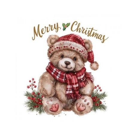 Transfer 24x23cm CHRISTMAS BEAR