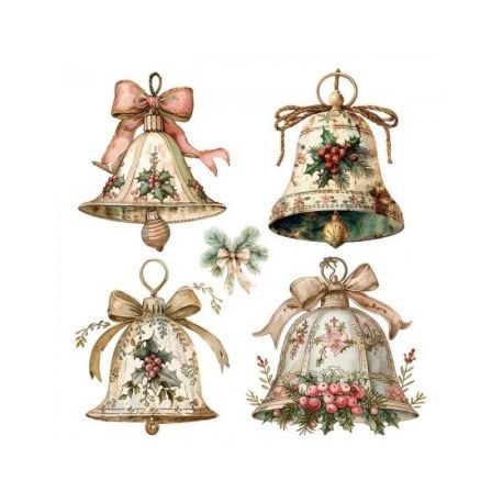 Transfer 24x23cm CHRISTMAS BELLS