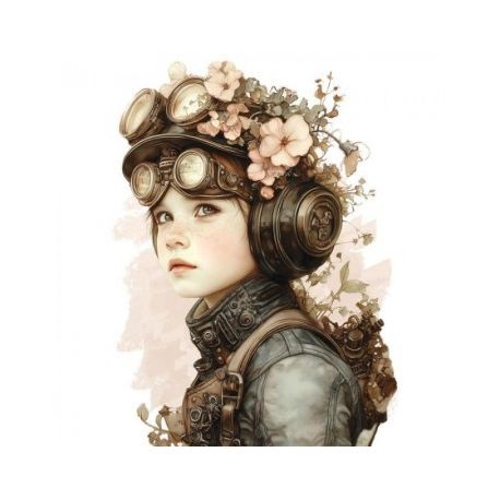 Transfer 25x30cm BEAUTY STEAMPUNK GIRL