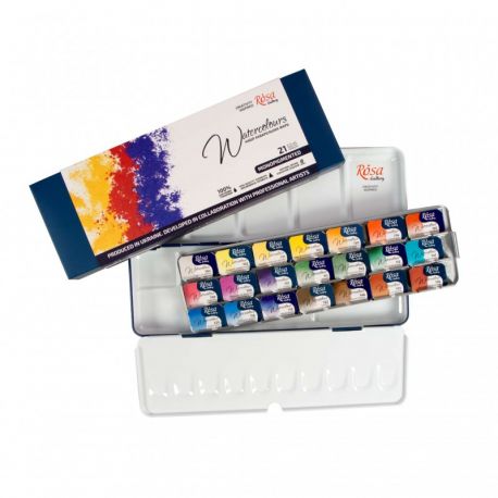 CAJA ACUARELAS 21 COLORES "MONOPIGMENTADO"